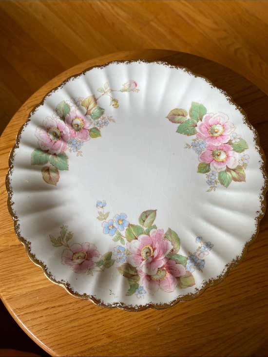 Limoges Other - Vtg Limoge China Rose Scalloped 7 1/4” Dessert/Bread/Salad Plates set of 8